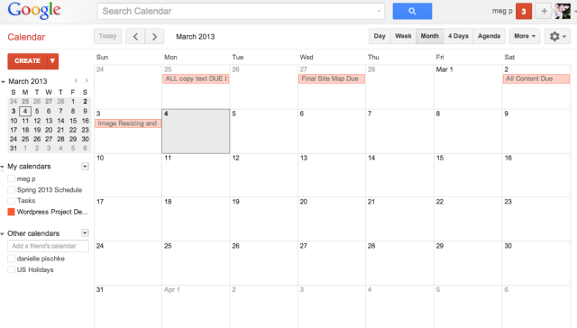 Revised Google Calendar